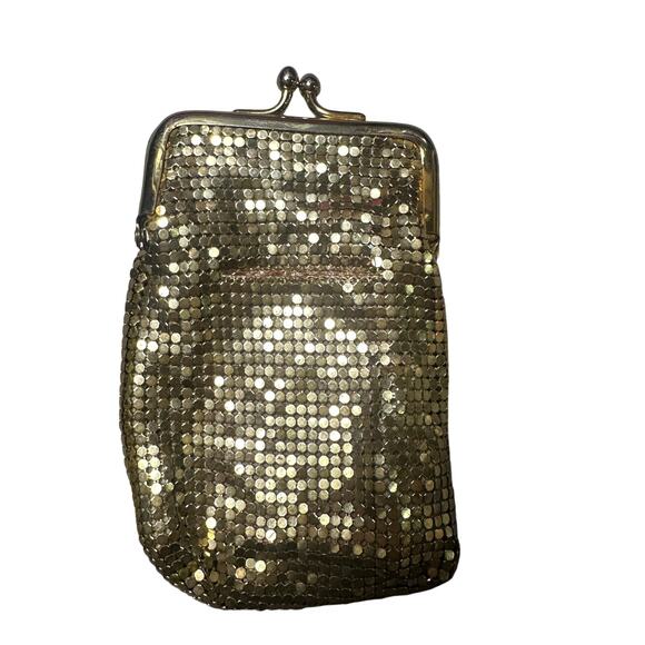 Whiting and Davis Vintage Gold Mesh Kisslock Coin Bag - Picture 2 of 8